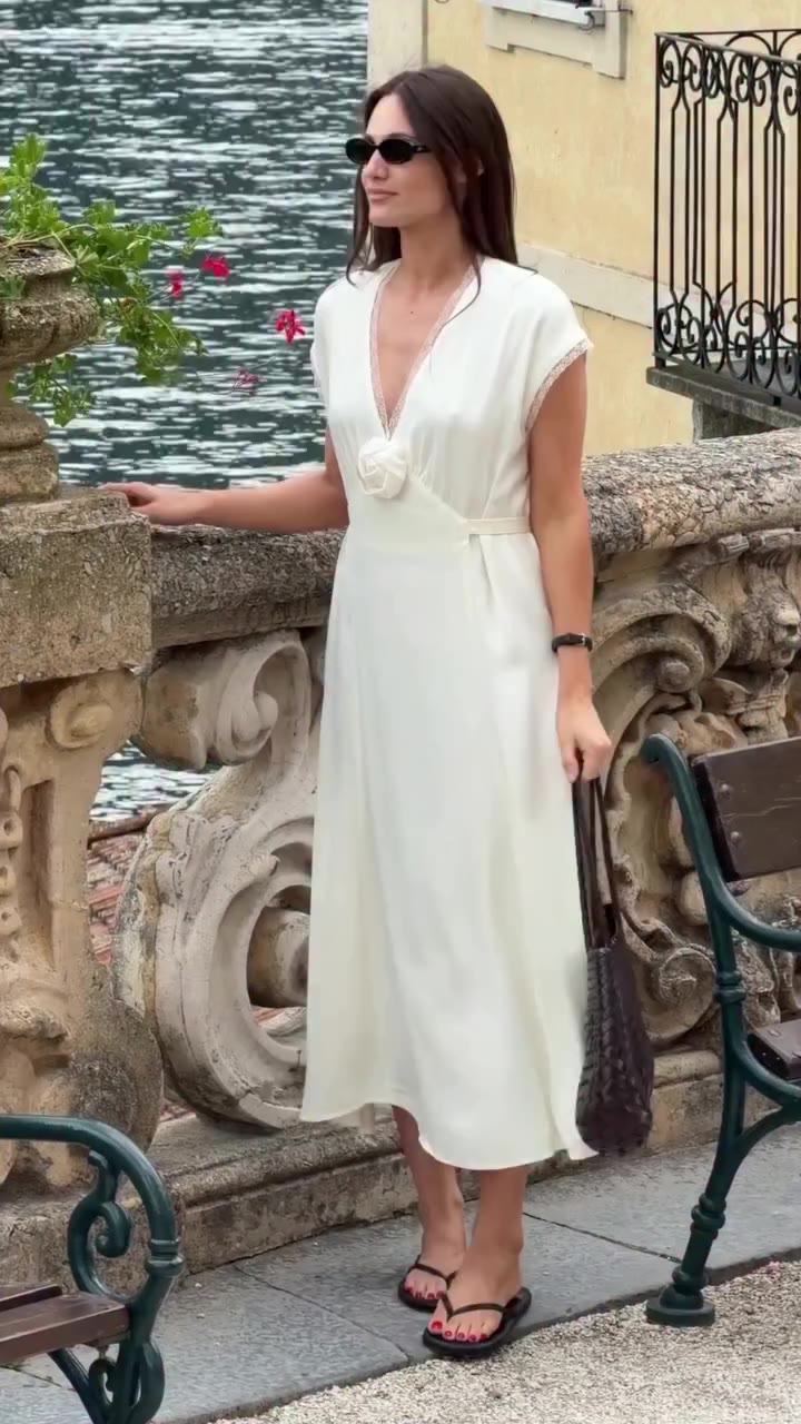 The Genus Rosa Dress in Milk, with its signature rose. Now part of our summer…