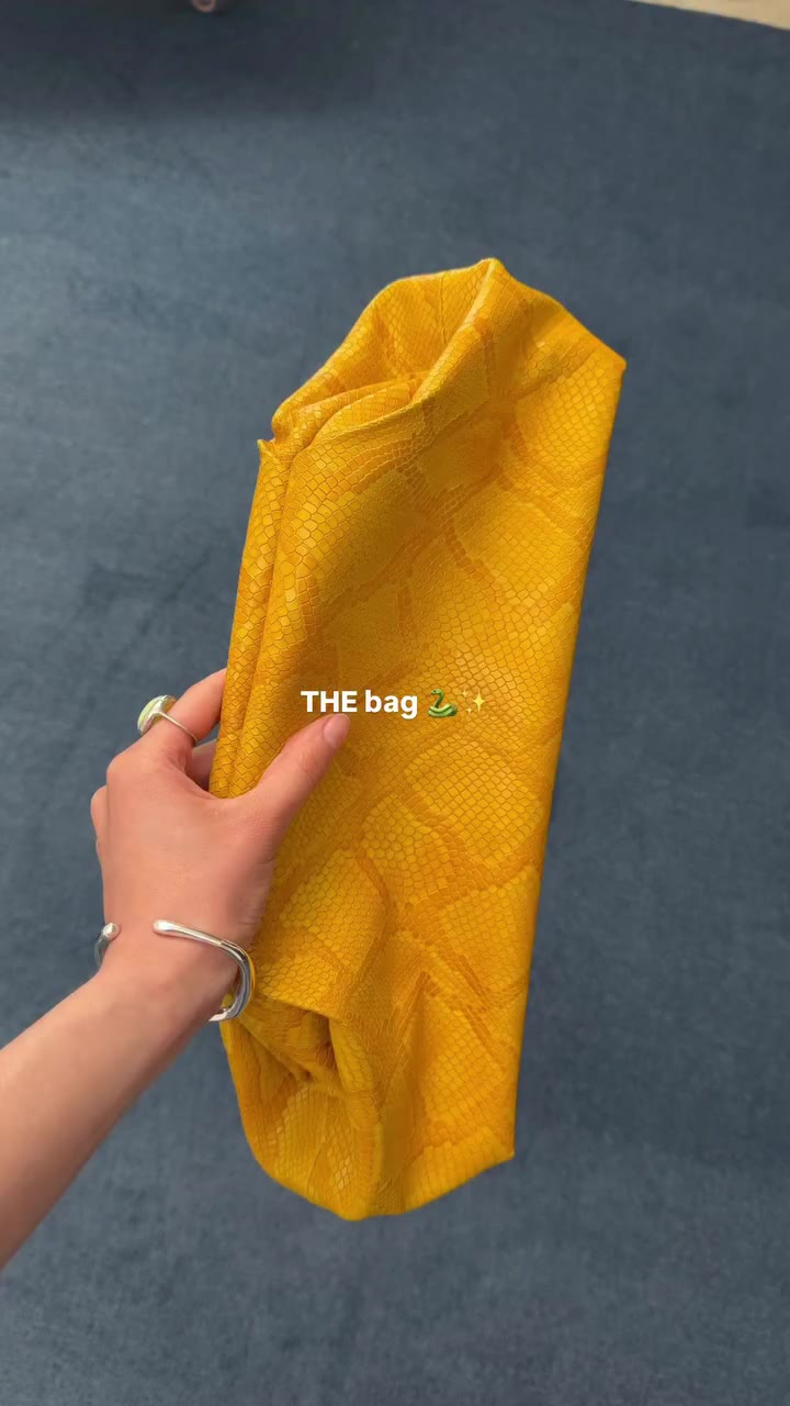 Babylon Leather clutch in Yellow Python | cultnaked.com