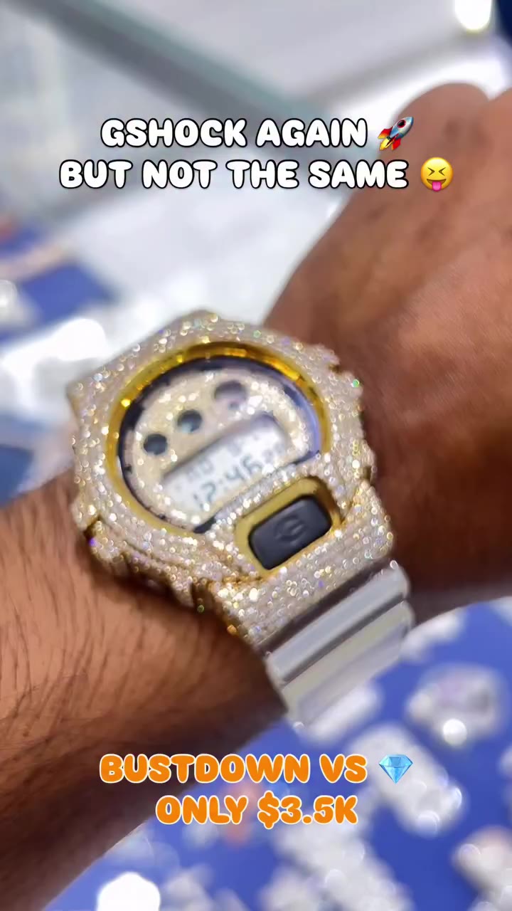 BUSTDOWN GSHOCK BUT THIS ONE FIRE 🚀 #gshock #diamonds #viral #fyp #trending