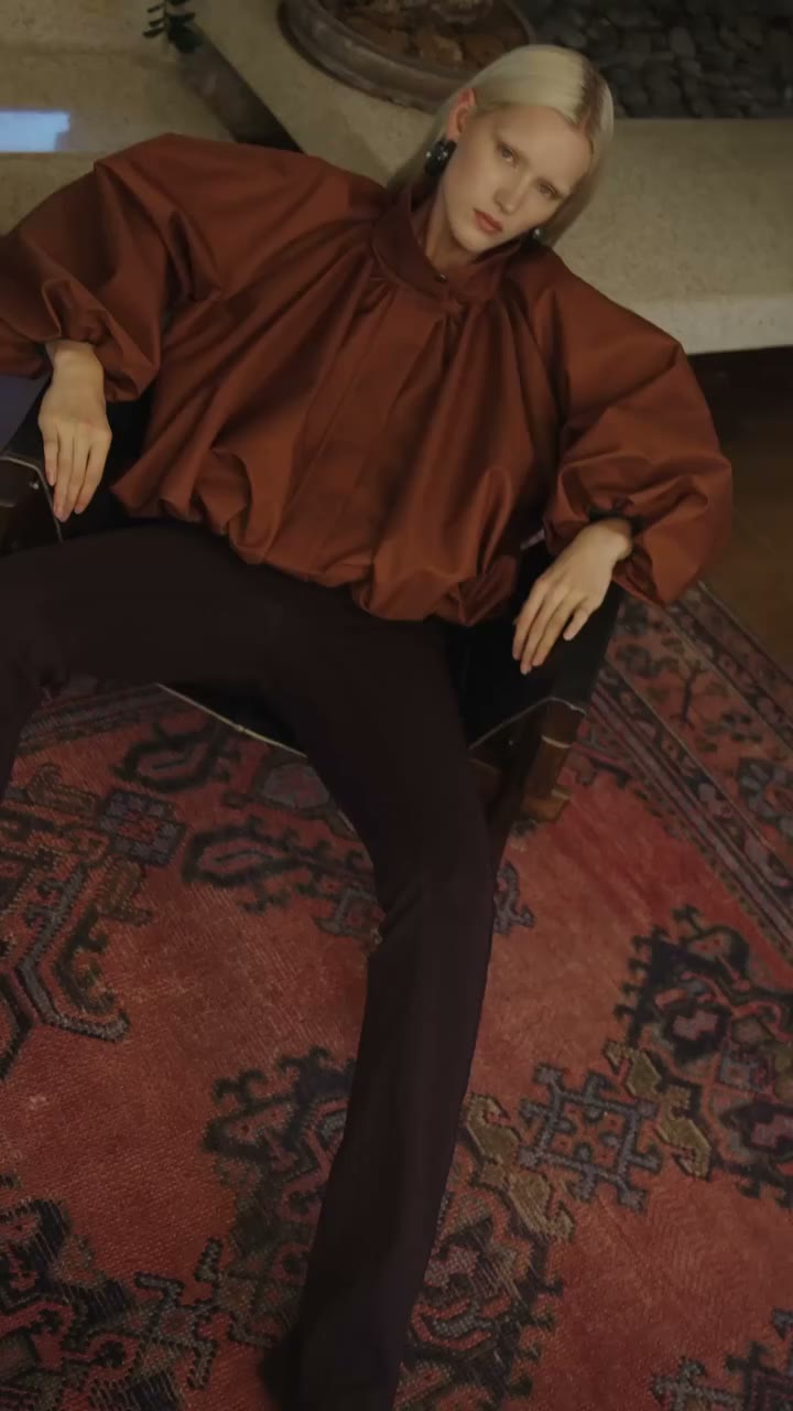 STATEMENT OUTERWEAR • Explore a autumn palette of rich terracotta, deep…