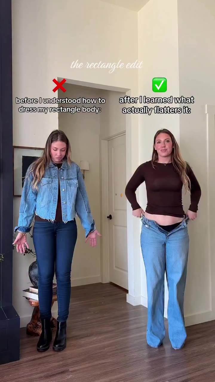 Rectangle body? Skip the tight-on-tight. Pieces that create shape + balance…