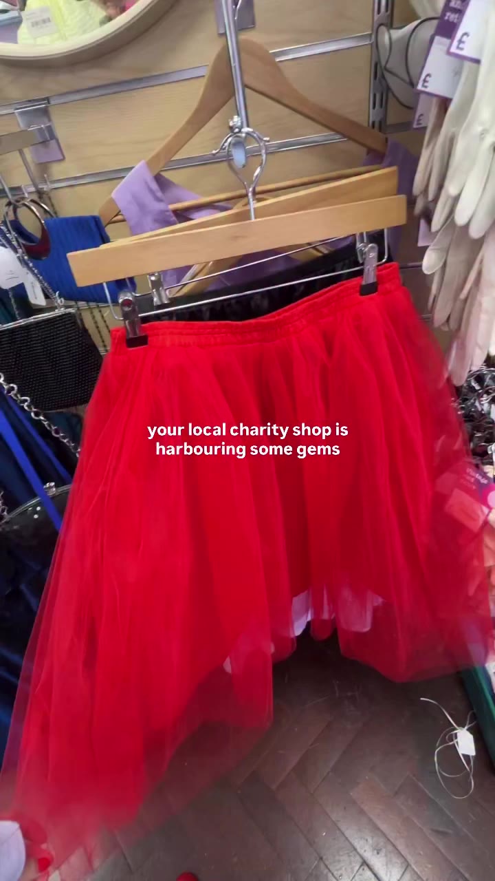 Found this red tulle skirt for £7 in my local charity shop yesterday! An…