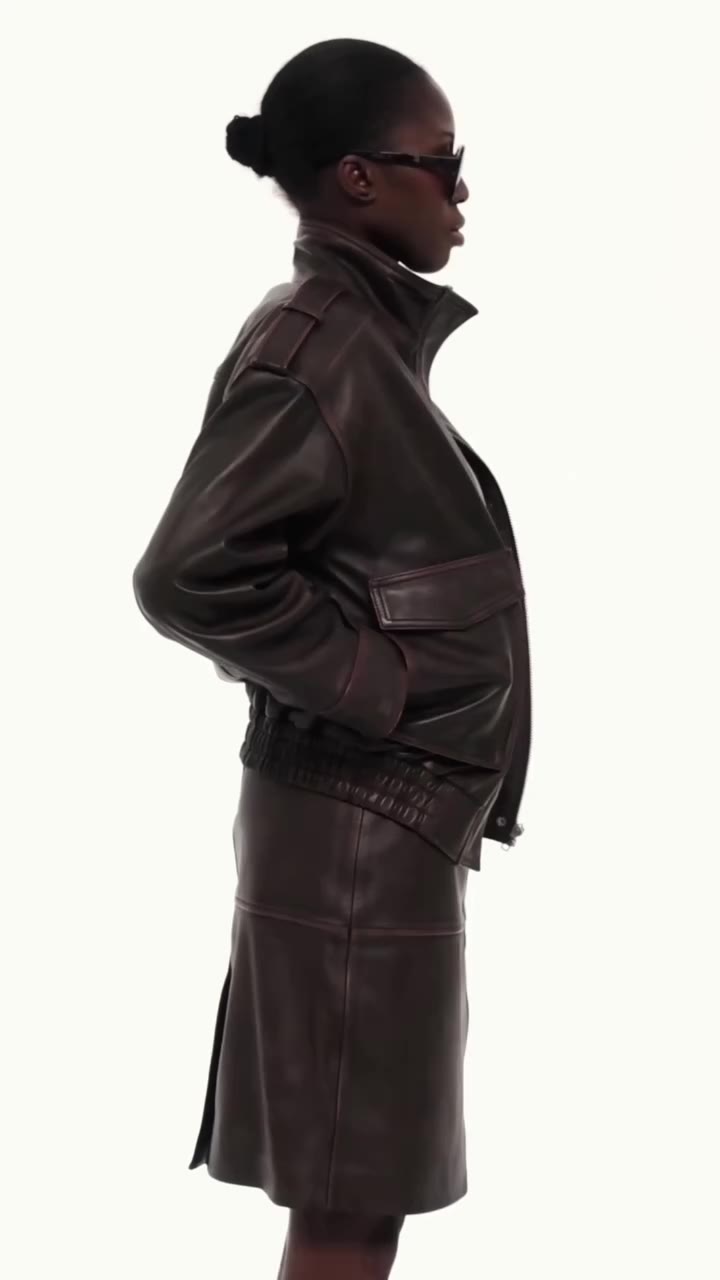 Meet the Thalia Leather Jacket. Crafted from 100% leather with a refined…