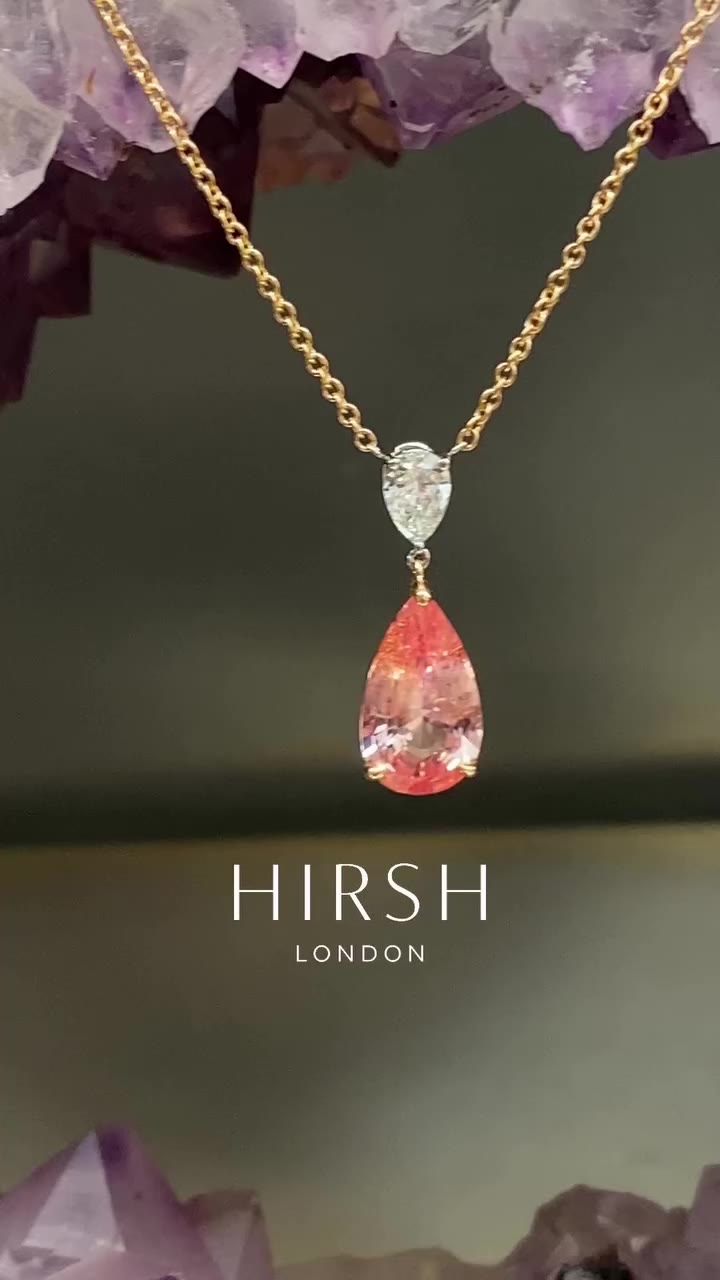 A gem we love! This 3.85 carat pear shape Padparadscha sapphire showcases a…