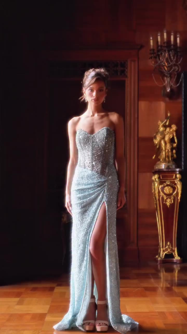 A vision in blue 🩵 #PS26413C #PS24850C #couturedress #shadesofblue #fashion