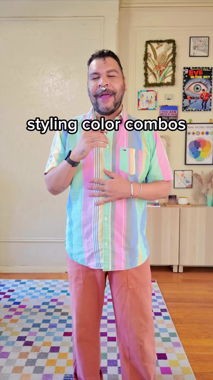 a color combination can completely change the way an outfit feels 💜🧡 i love…