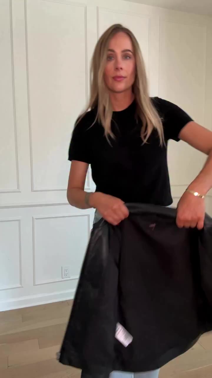 A leather jacket that looks way more expensive than it is 🖤 Comment JACKET…