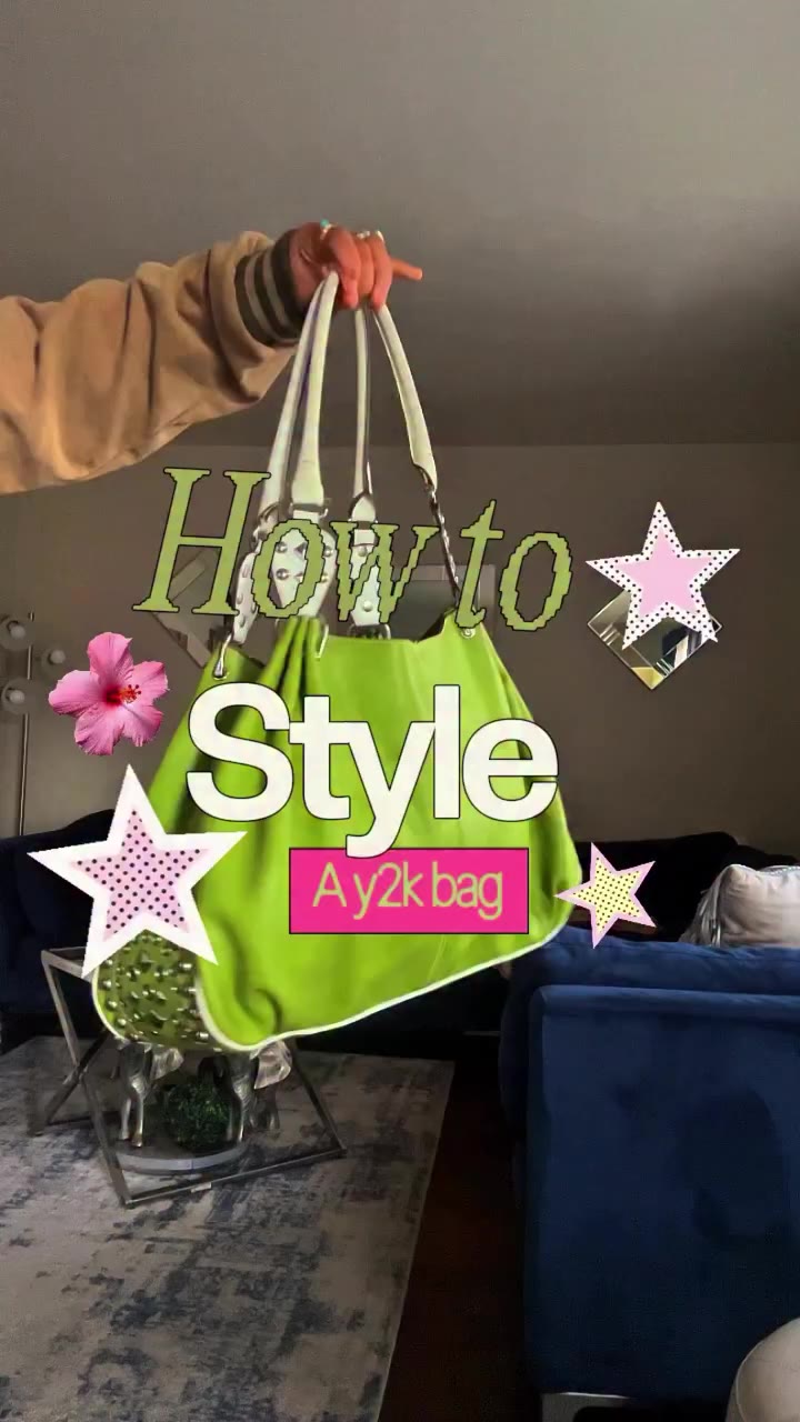 How to style this gorgeous y2K green bag #y2k #thrift #ootd #fashion…