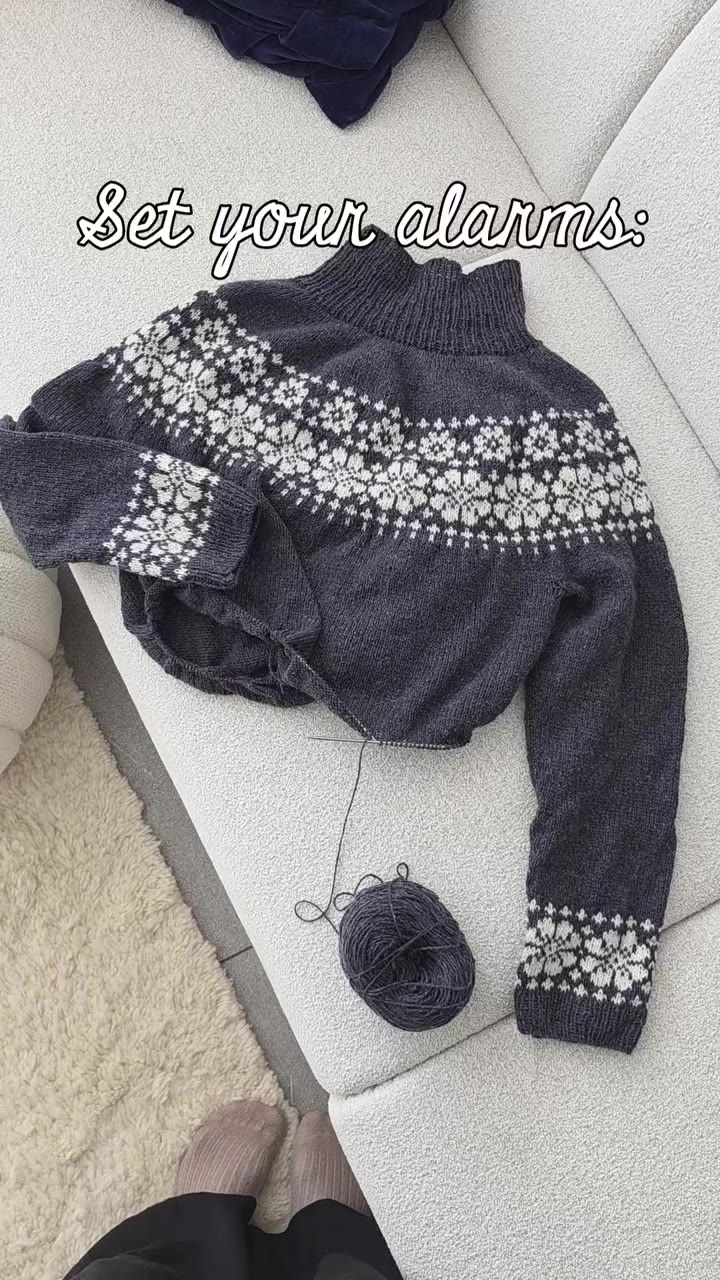 A new floral yoke sweater is dropping next week! This is my Rhinebeck sweater…