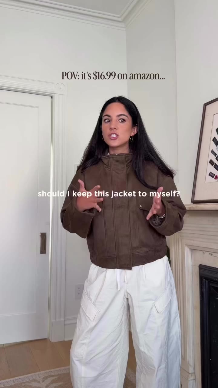 I was going to be normal about this jacket but then it was $16.99 🤎 comment…