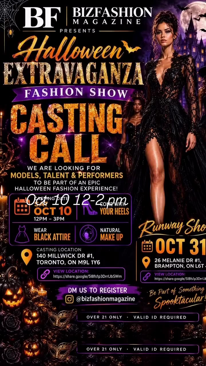 Join@us October Sat 10 for our upcoming model casting call we have something…