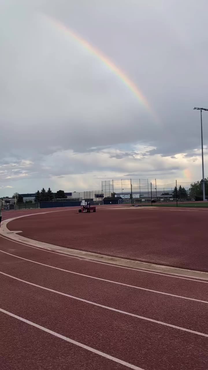 We love a good rainbow backdrop for an evening track workout! 🌈 Less than two…