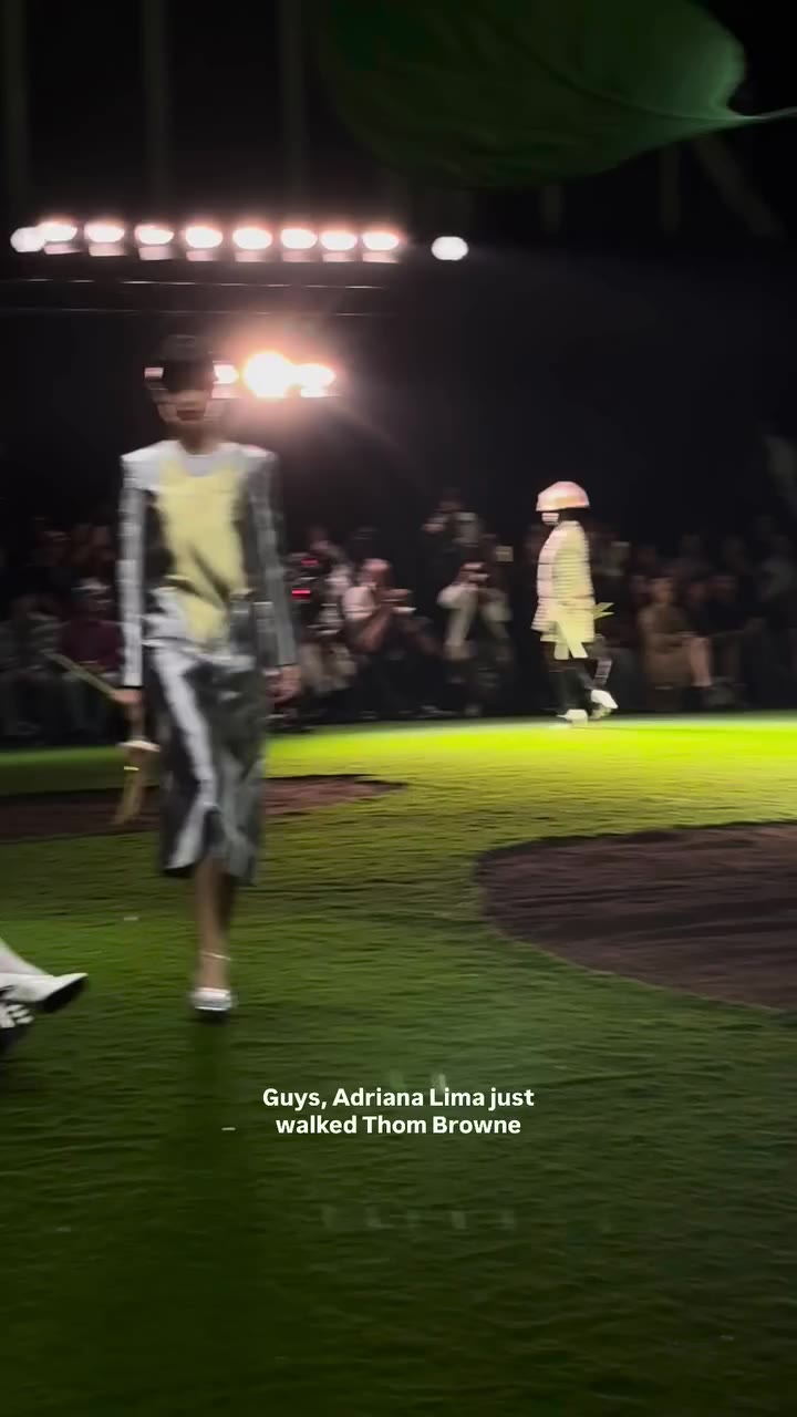 my girl is back on the runway! @adrianalima for @thombrowne