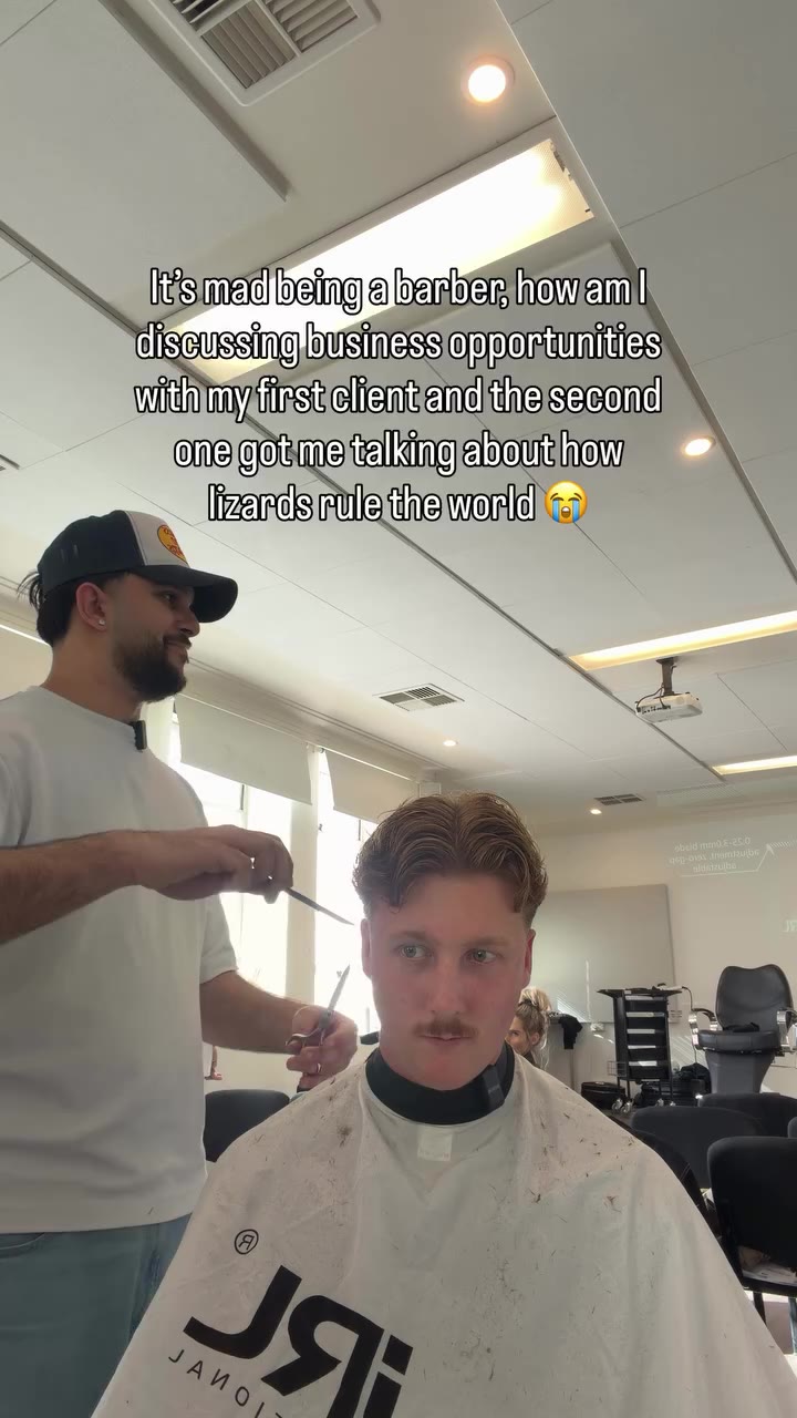 Best job in the world I swear 🤞🏽 #barber #haircut #barberlife #men #conspiracy