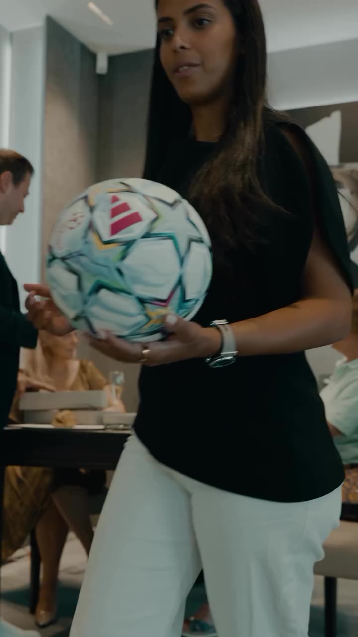 One made for the Champions League. The other made of rubber that feels like…