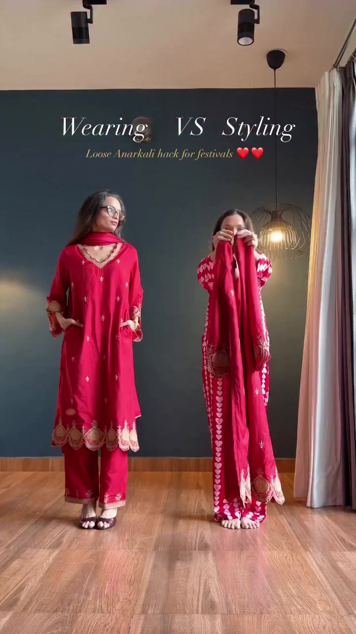 Loose Anarkali hack for festivals ❤️❤️✨ Fit sent by @theloom.in A last festive…