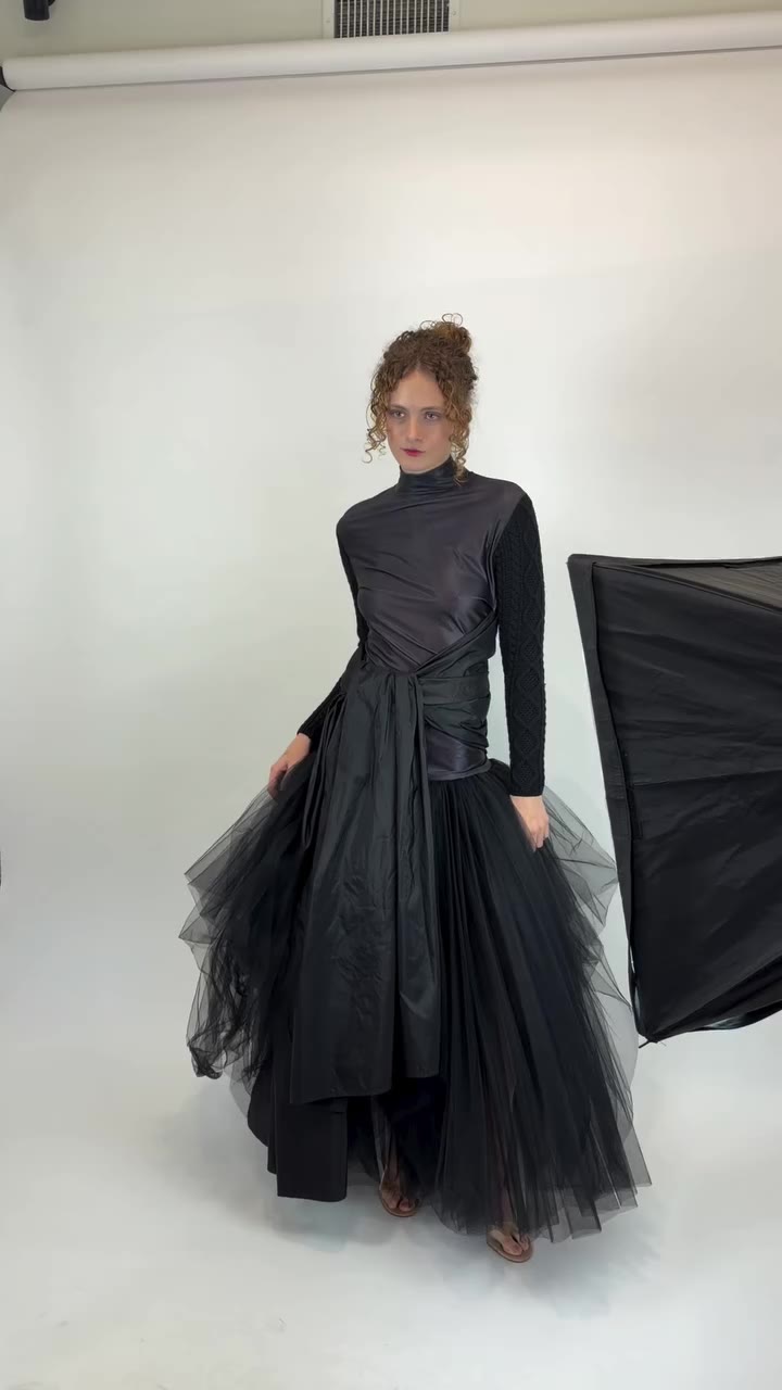 1980s Jean Paul Gaultier 🖤 a gothic dream! Cable knit sleeves, jersey, and…