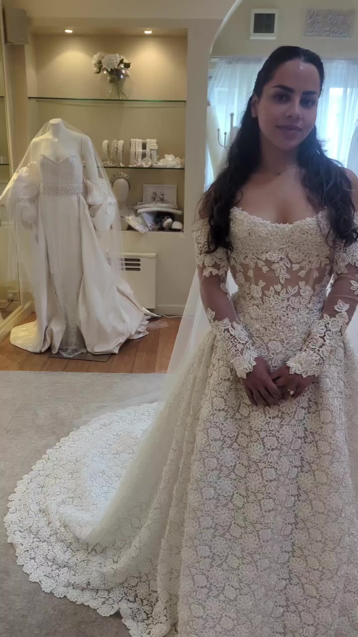 Sacha You're a dream. We hand crafted an ultra sheer corseted gown. With a…