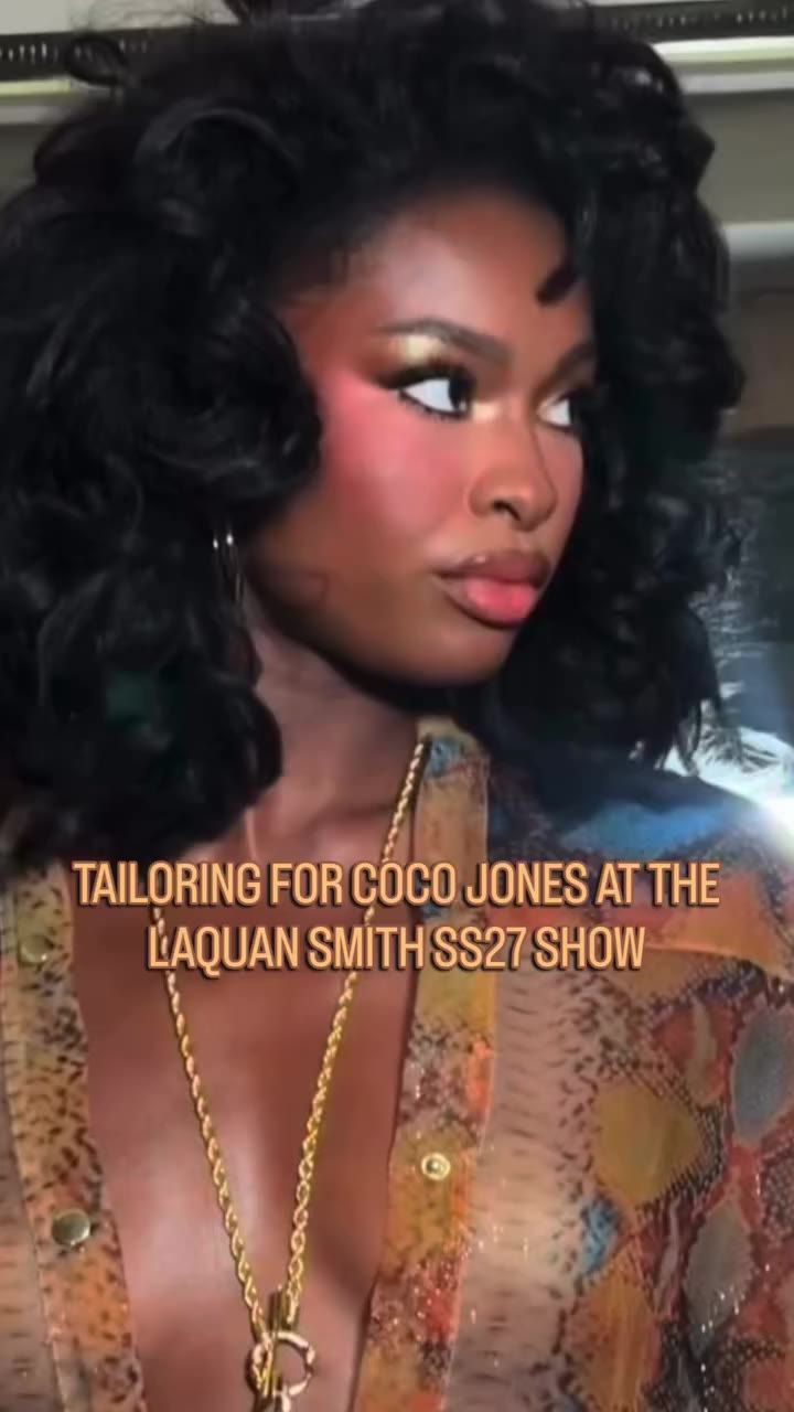 Tailoring for @cocojones at NYFW 🤎✨ @essence captured a the magic behind the…
