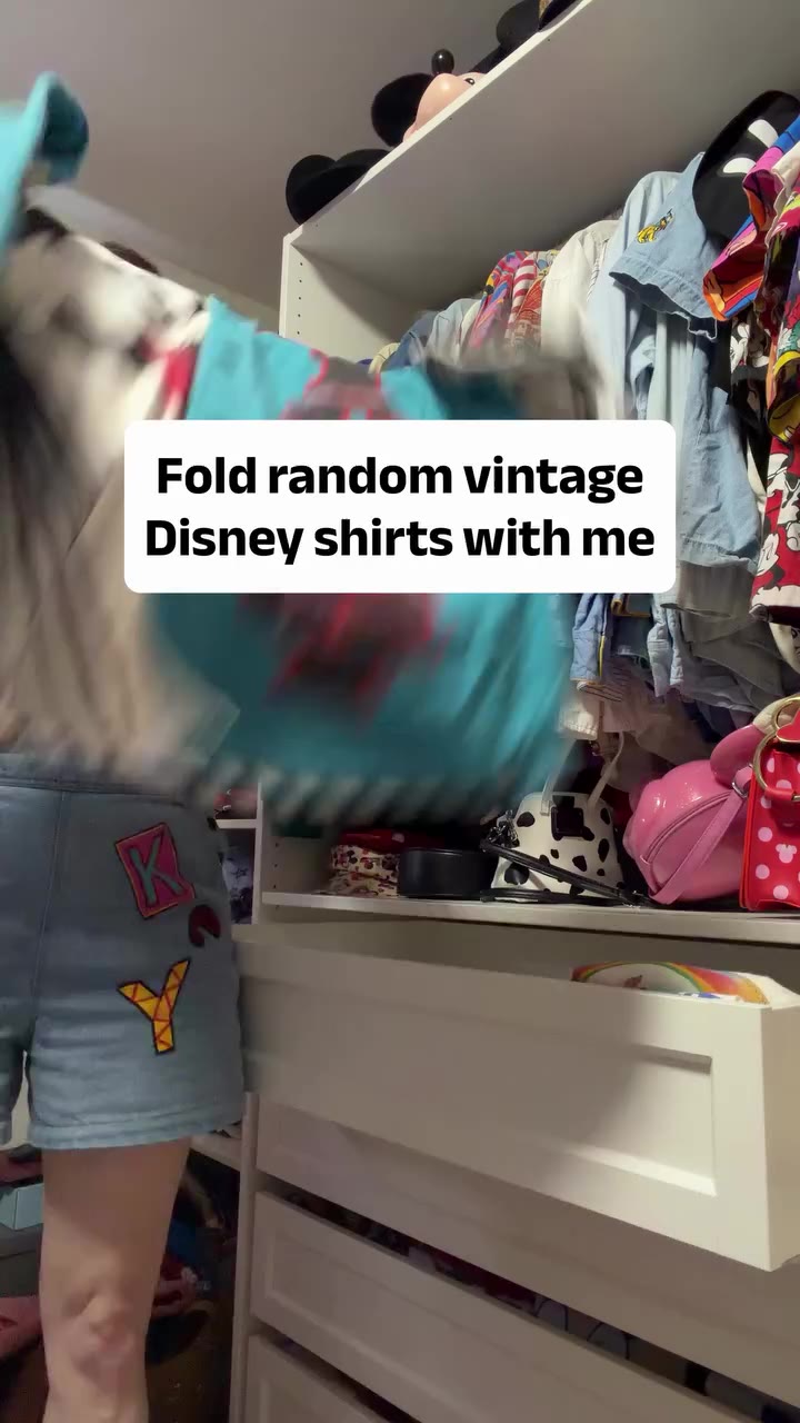 Step one: fold. Step two: organize. 🫣 I have drawers of vintage Disney shirts…