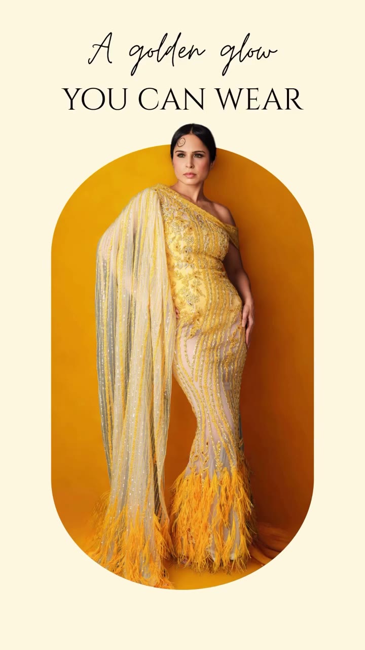 A golden glow you can wear ✨ This look brings together intricate…