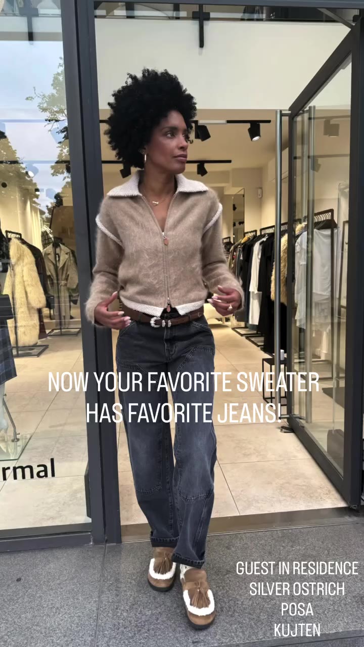 NOW YOUR FAVORITE SWEATER HAS FAVORITE JEANS! GUEST IN RESIDENCE SILVER…