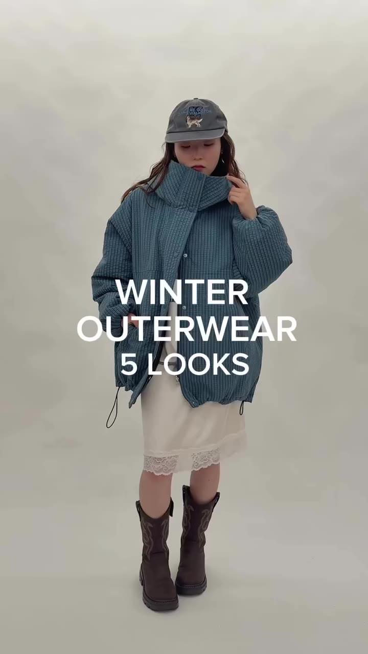 w closet 冬アウター 5LOOKS ⁡ LOOK1 リバーシブルモンスターパーカー @am_takan LOOK2 スウェードライクフリルブルゾン…