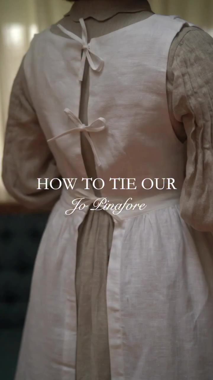 How to tie our Jo pinafore 🧺 #littlewomenatelier #slowfashionbrand…