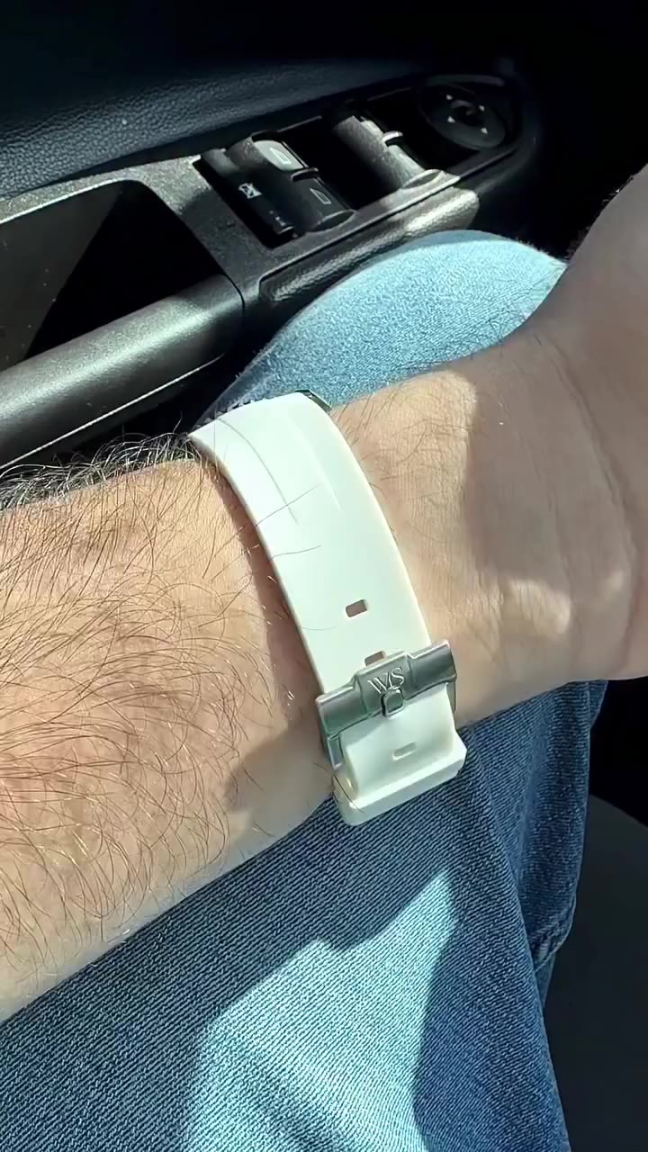 A bold watch and a clean white strap make a pretty great pairing. Jack Mason…