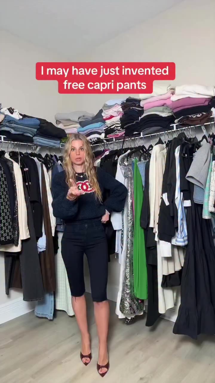 Stop scrolling 🛑 You can do this with old jeans. Free capris. You already own…