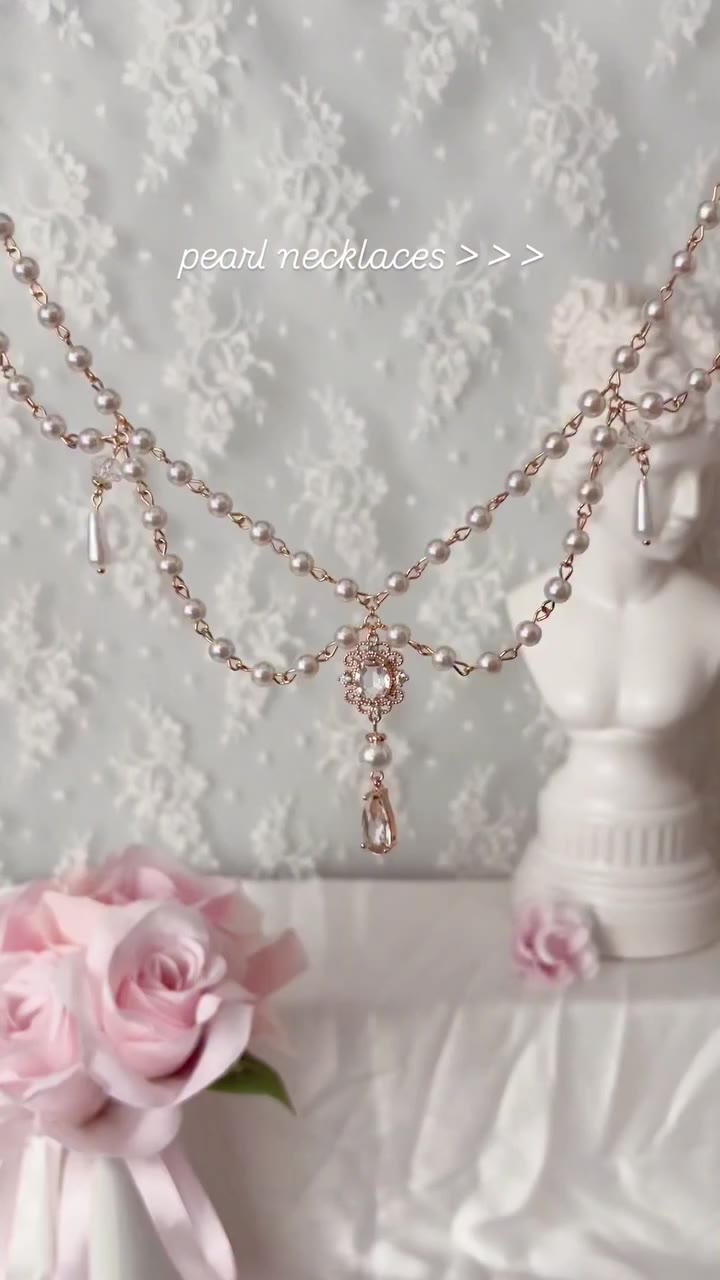 pearl necklaces . ݁₊ ⊹ . ݁˖ . ݁ . . . #jewelry #elegant #pearljewelry…