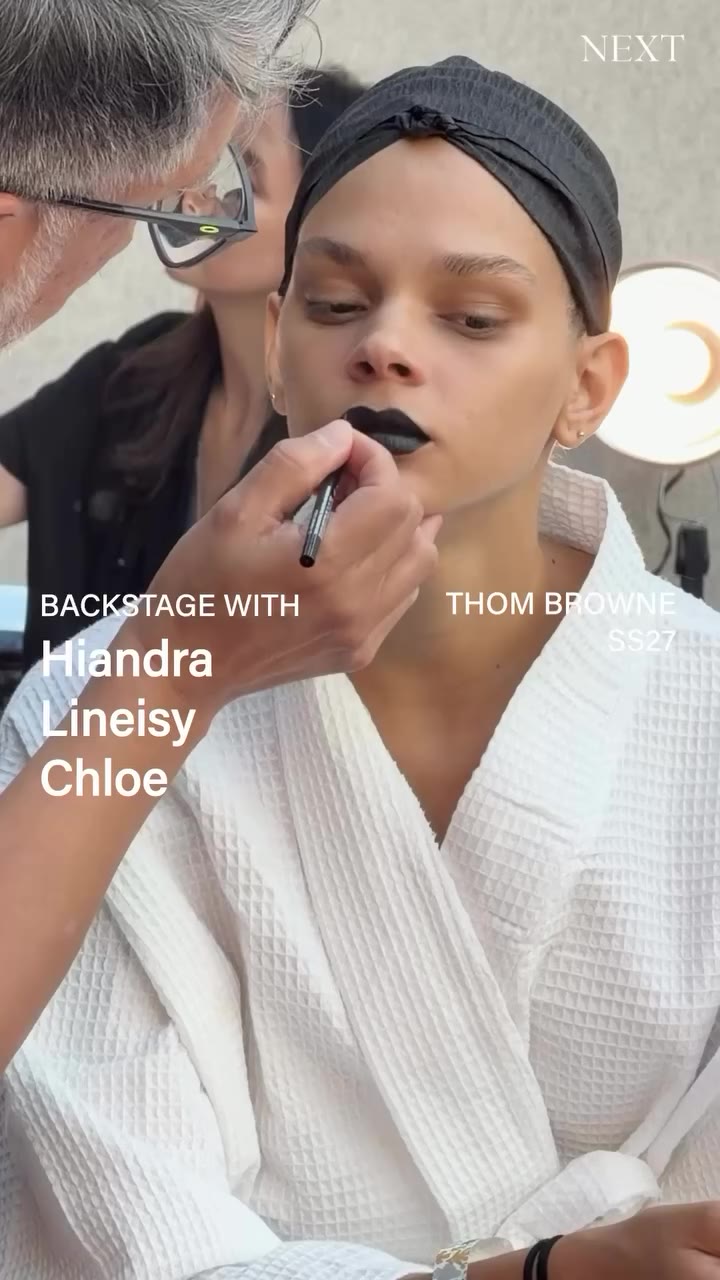 Chloe, Hiandra and Lineisy Backstage at Thom Browne SS27 (@thombrowne)