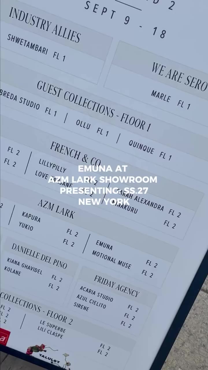 EMUNA at AZM LARK Showroom, New York. @azmlark Presenting SS’27 and marking…