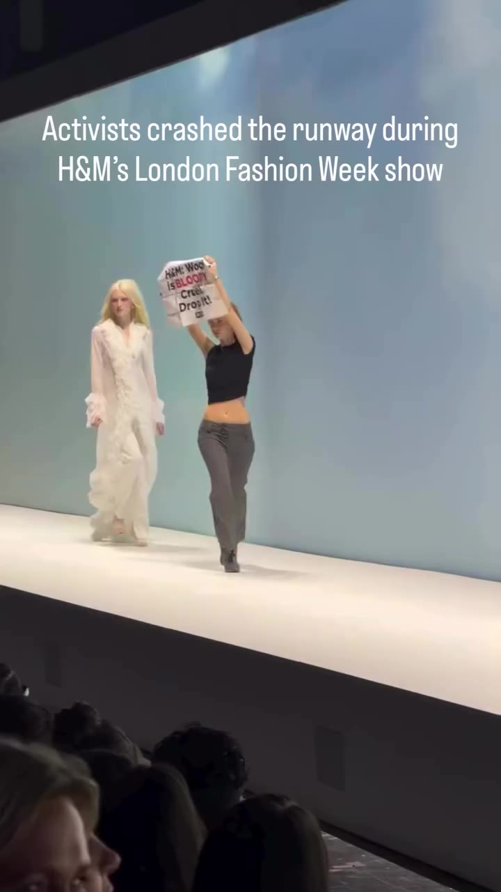 PETA activists crashed the runway during H&M’s London Fashion Week show…