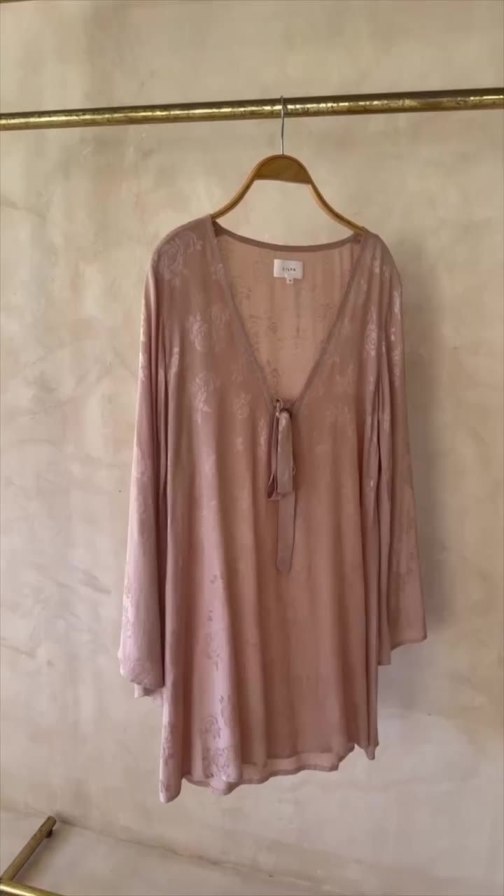 The Zermatt Dress, now in Antique Rose. A softly textured jacquard that…
