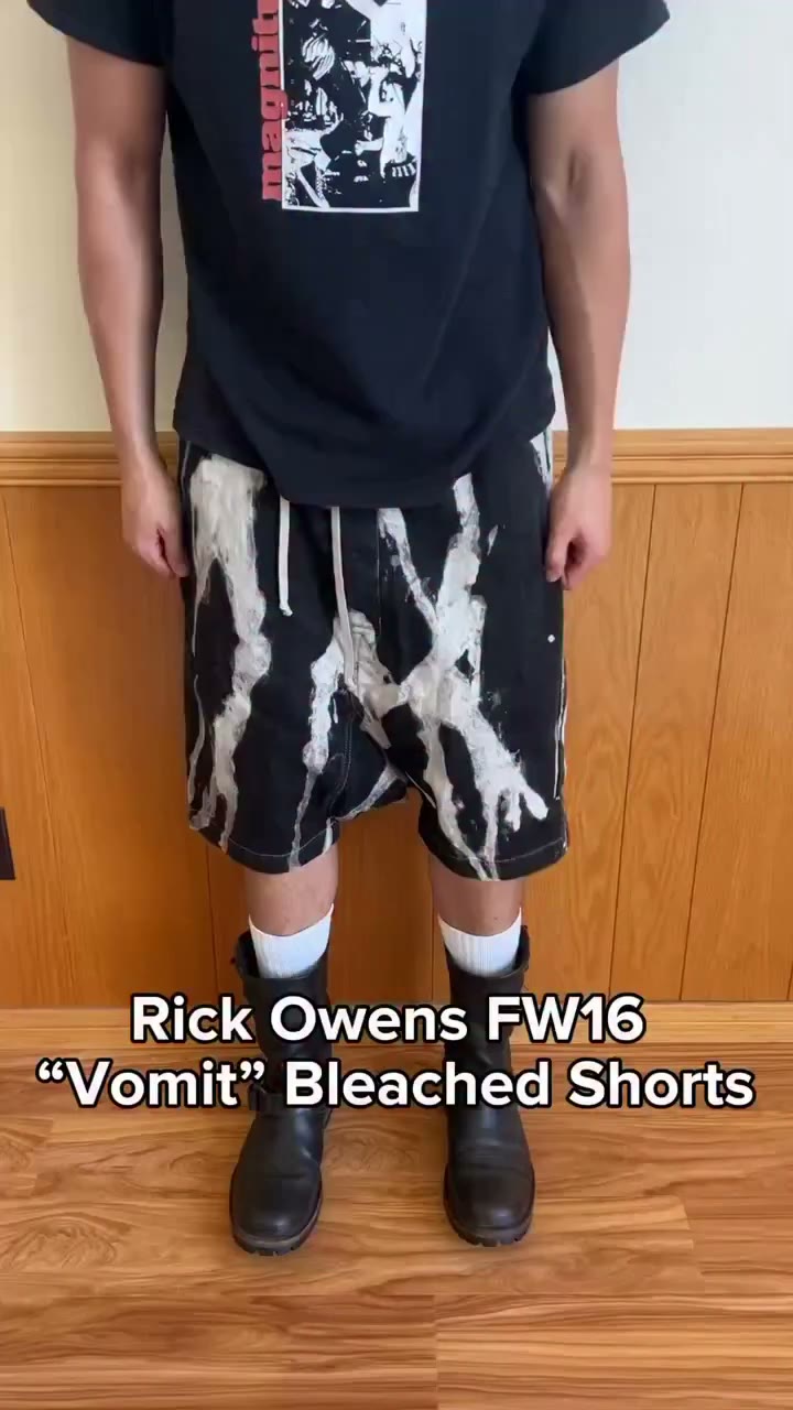 Rick Owens FW16 “Vomit” Bleached Pod Shorts🤮 Available for sale now!…