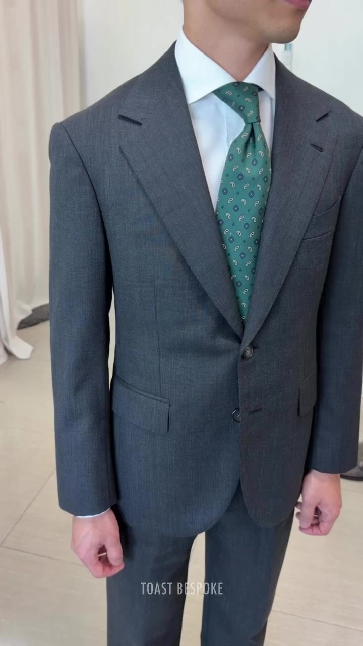 Our bespoke single-breasted suit, cut from @harrisons1863 Frontier cloth. A…