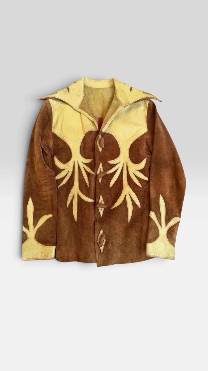 Another one from the stash… Insane vintage suede & leather appliqué jacket…