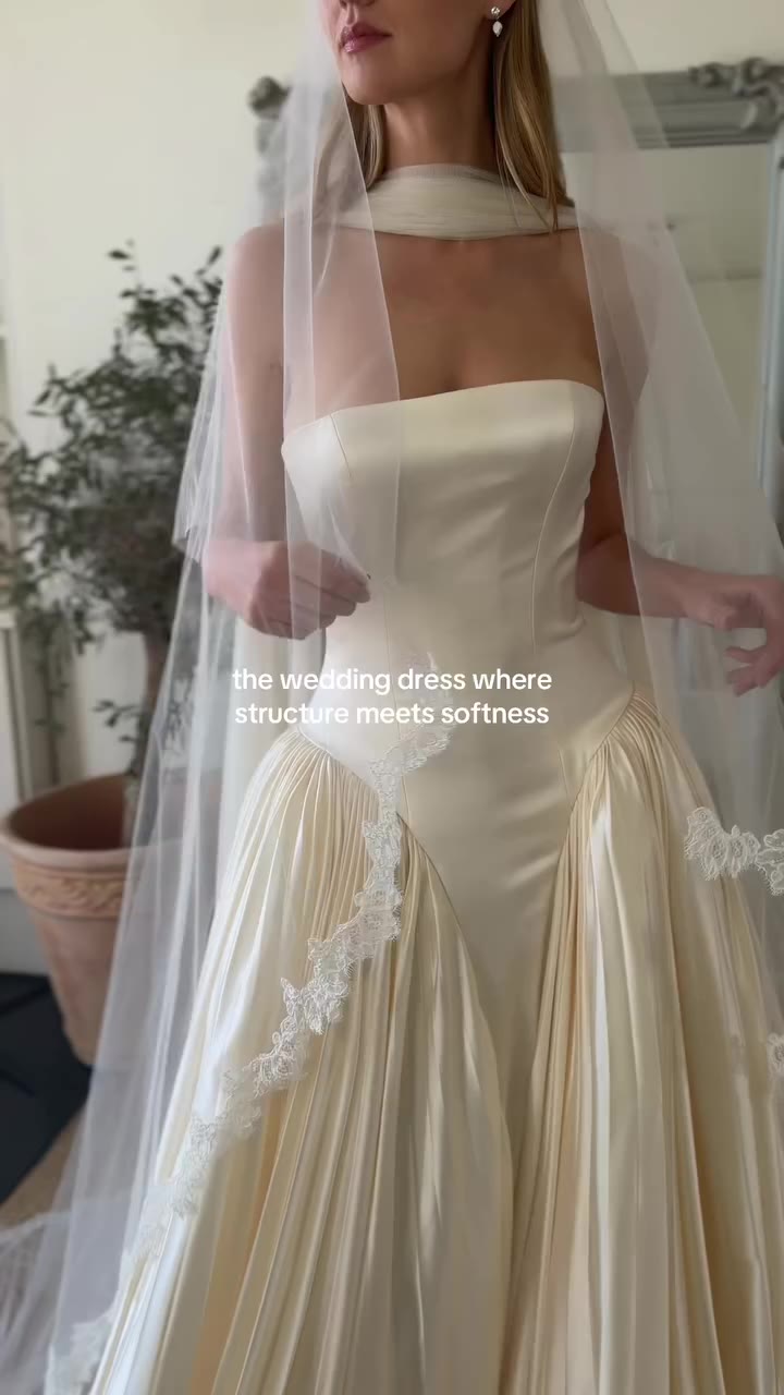 Lilly by @flourestudio is pure ethereal bliss, with dramatic hip panelling, a…