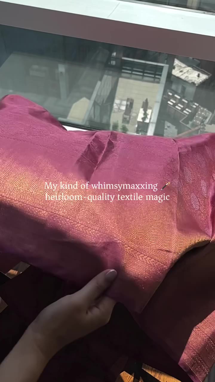 Proof that wearing an heirloom-quality silk saree counts as whimsymaxxing…