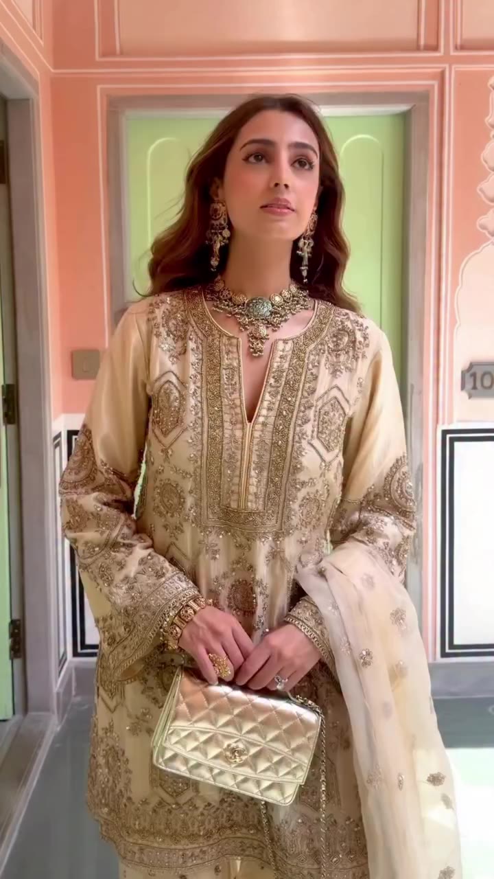 @rhea.narula found her daytime favourite in our Golden Hour Gharara Set, a…