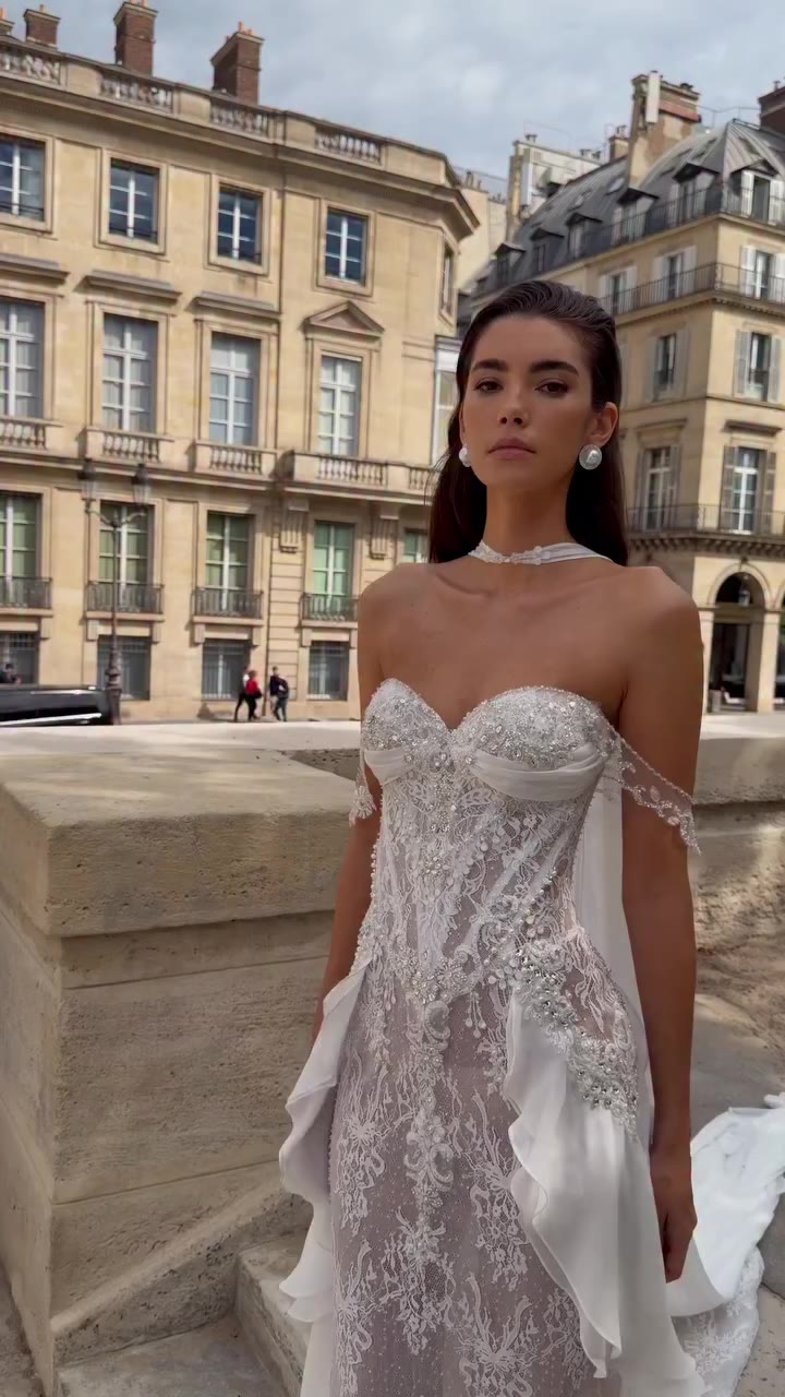 Backstage in Paris with the captivating @cindymello in BRYONIA ✨ Beaded lace…