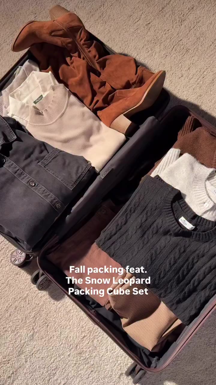 Chunky sweaters and bulky jackets take up space. Packing cubes give it back…