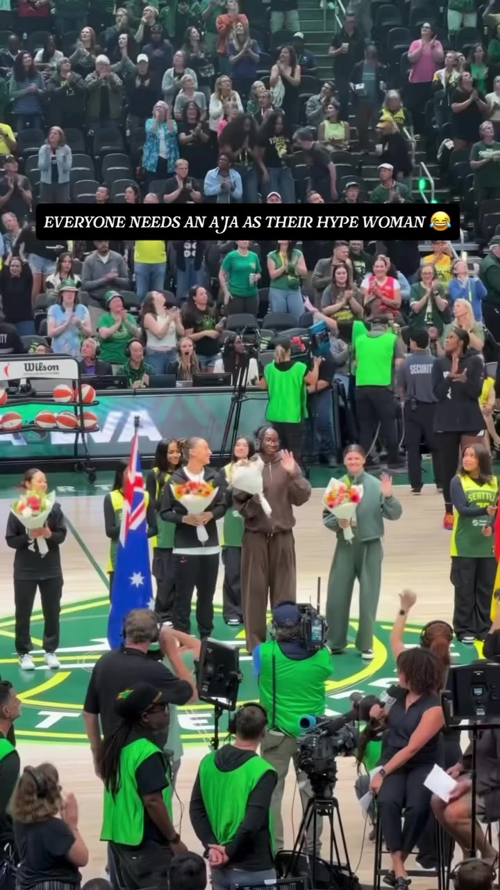 @aja22wilson cheering for the players that represented their countries at the…