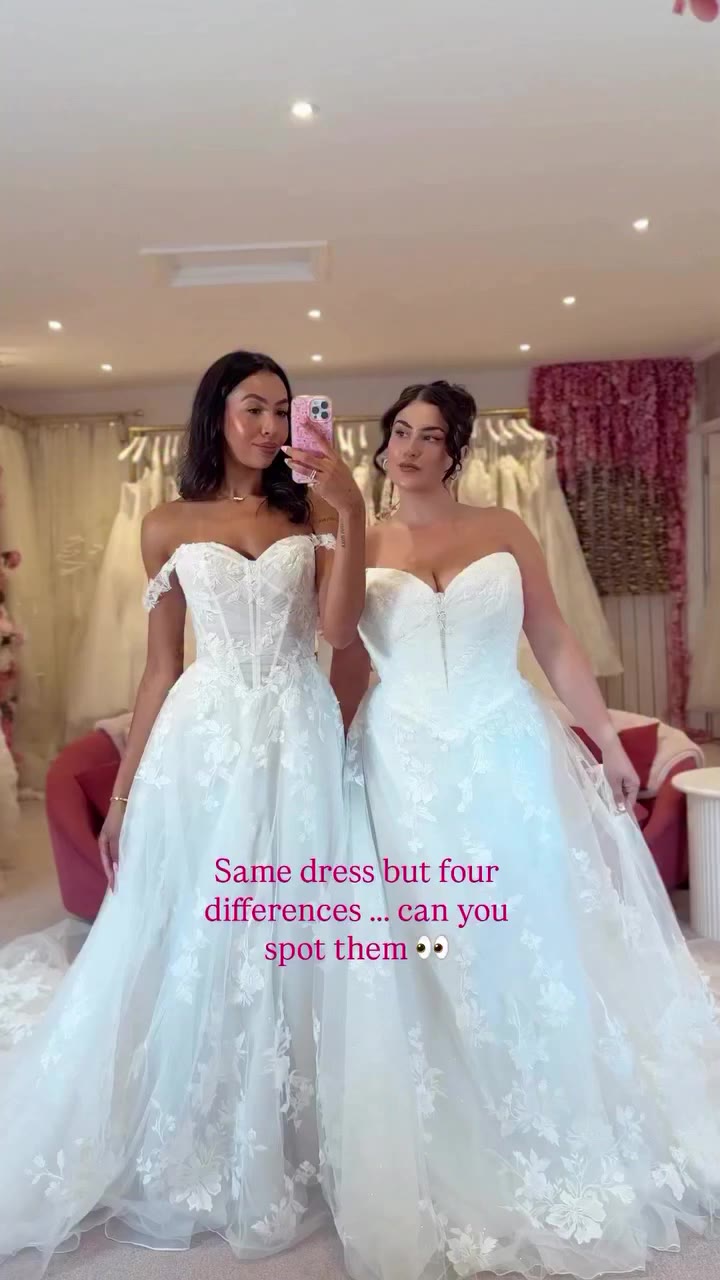 Both gowns are Emory, Style Y3244 💍🤍 But can you spot the four differences?…
