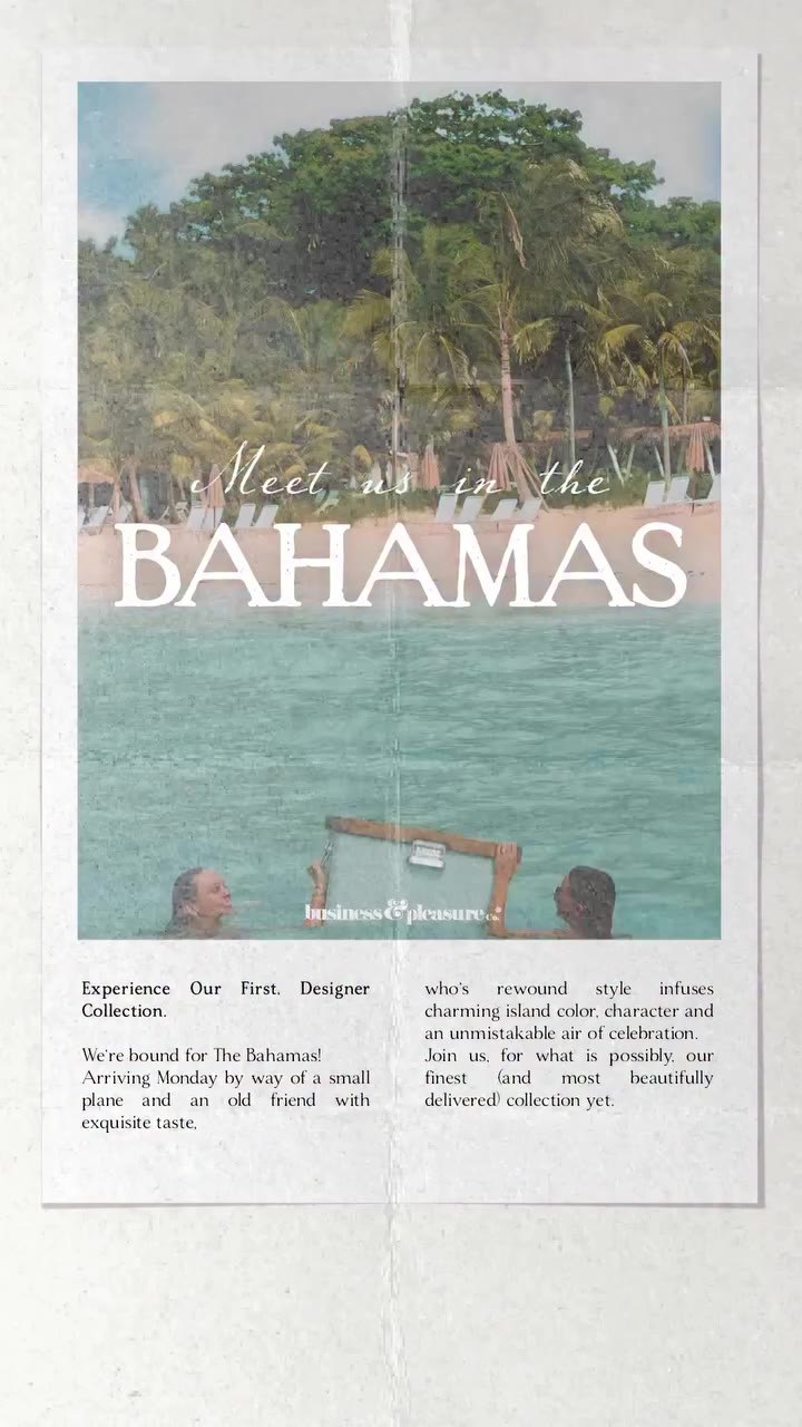 Filed from the Bahamas. Our first designer-led collection arrives Monday…