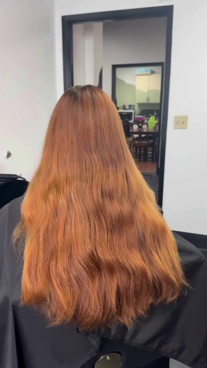 Her hair is giving me all the fall vibes 🍂🧡 who else is ready for the cooler…