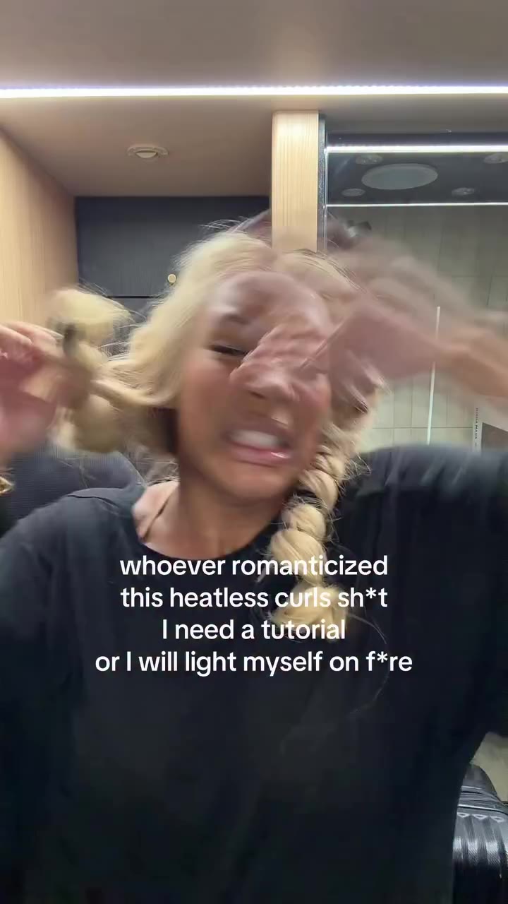Heatless curls overstimulation on a tour bus