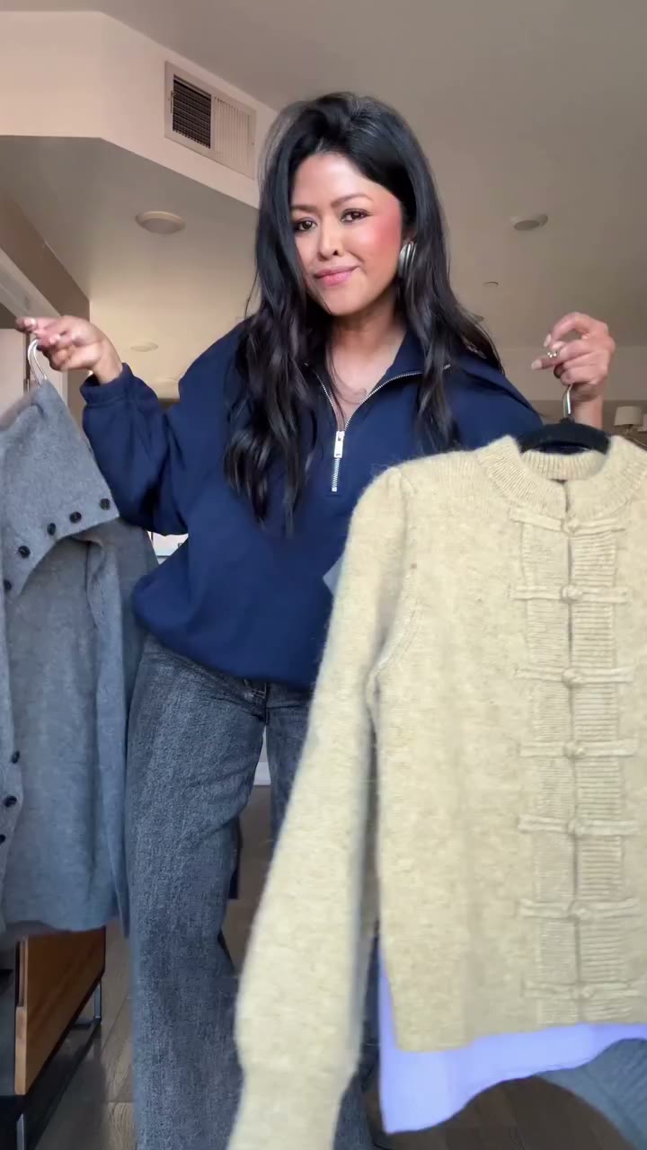 Let’s try on some sweaters/ Comment SHOP below to receive a DM with the link…