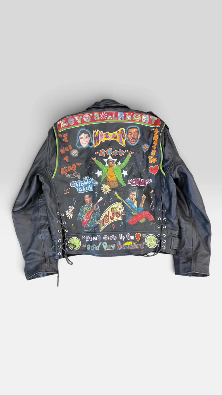 Insane custom leather jacket will be available @acurrentaffair tomorrow when…